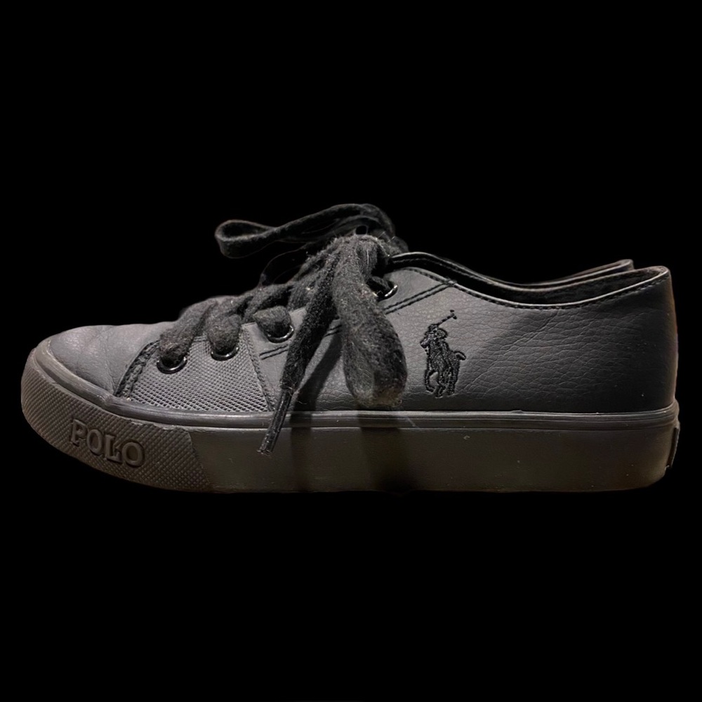 Polo Ralph Lauren Kids Cantor II Black Lace-Up Sneakers